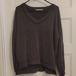 Altar'd State Charcoal V-Neck Sweater
